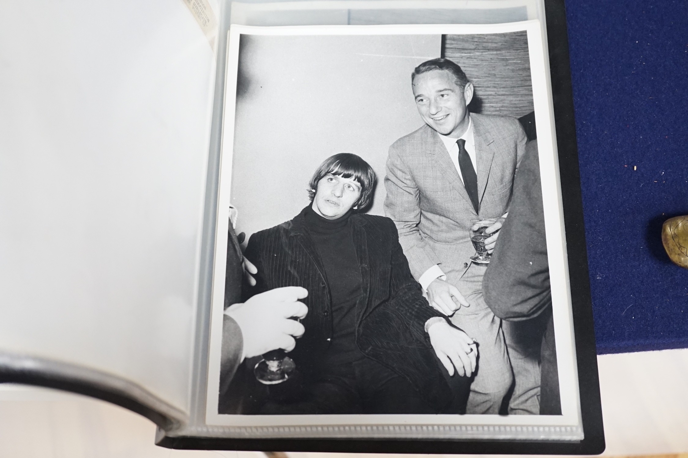 A large collection of black and white photographs relating to The Beatles, approx 45 photographs total